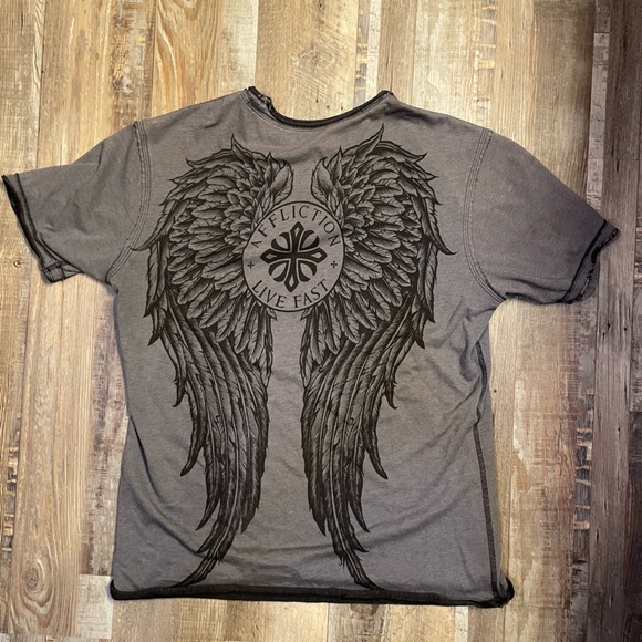 SOLD - affliction reversible t-shirt y2k baggy - Picture 4 of 4